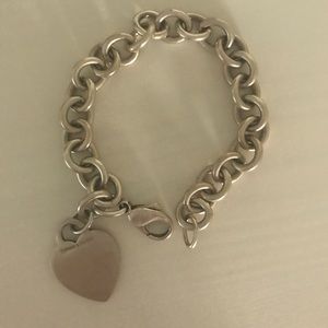 Tiffany & Co Sterling silver heart charm bracelet